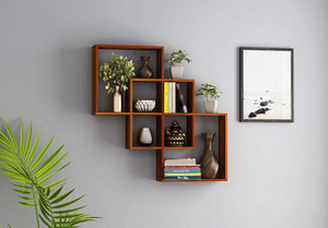 Sheesham wood store wall shelves