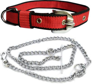BODY BUILDING Dog Belt Combo of Black Red Collar with Dog Chain 1.5m Lengthy Dog Collar Chain Price in India Buy BODY BUILDING Dog Belt Combo of Black Red Collar