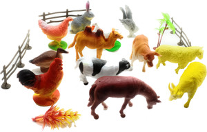 SaleOn 12pc Farm Animal Toys Set Model Children Puzzle Early