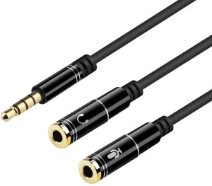 Lieven Black 3.5mm Jack Headphone Mic Audio Y Splitter Cable 1 Male to 2  Female with Separate Headset/Microphone Adapter Phone Converter Price in  India - Buy Lieven Black 3.5mm Jack Headphone Mic