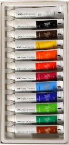 FABER-CASTELL Acrylic Paint Tube Set - Pack of 12 Shades 9ml tubes