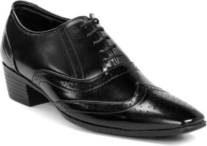 bxxy height increasing british black brogue lace up for men(black)