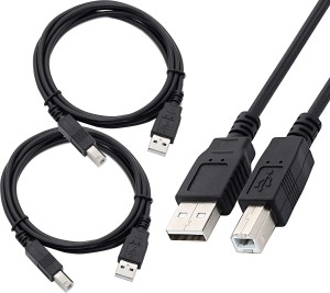 ZEXTONE 1.5M USB Printer Cable 1.5 m Power Cord(Compatible with Printer, Black)