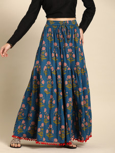 long khaki skirts india