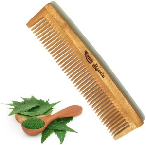 KeshBindu Handmade Neem Wood Broad Tooth Anti-Dandruff Comb For Men And Women