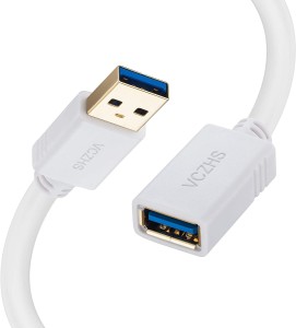 VibeX Cable USB 3.0 Extender Type A Male to Female 1.5 m Network Cable(Compatible with TV, Computer, LED, LCD, Laptop, Printer, White, One Cable)