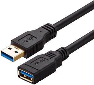 Voltegic ®USB 3.0 High Speed Extender Cord Type A Male to A Female 1.5 m Network Cable(Compatible with TV, Computer, LED, LCD, Laptop, Printer, Coal Black, One Cable)