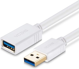 VibeX ™Extension Cable USB 3.0 Extender Type A Male to Female 1.5 m Network Cable(Compatible with TV, Computer, LED, LCD, Laptop, Printer, Salt White, One Cable)
