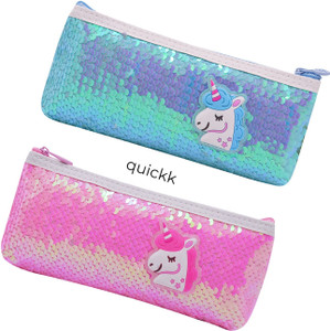 Flipkart Quickk Sequence Designer Combo Stationery Pouch Pencil Box for Girls Combo Sequence Pouch Art Polyester Pencil Boxes Pouch