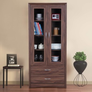 hometown engineered wood free standing cabinet(finish color - walnut)