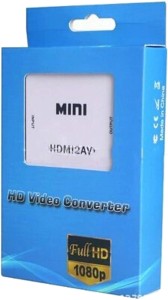 Readytech  TV-out Cable New MINI HDMI2AV HD Video Converter Media Streaming Device (White)(White, For TV)