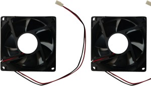 DHRUV-PRO 2pic 12V DC Fan 80X80X25MM Cabinet 3-Inch Square Cooling fan Cooler(Black)