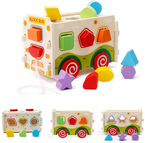 Wooden bus 2025 shape sorter