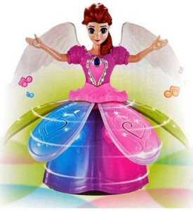 Kmc kidoz Barbie Doll Rotating Dancing Angel Girl Robot with Lights and Music Toy For Kids Multicolor Barbie Doll Rotating Dancing Angel Girl