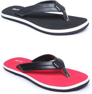 LYVI Men Black Red Color Casual Men s Flip Flop Pack of 2