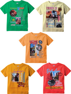 Flipkart KGB polo Boys Printed Pure Cotton T Shirt Round Neck