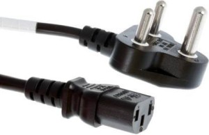 ABG tech Computer Power Cable With 3 Pin Cord For Power Supply To Computer (Black in color) 1.5 m Power Cord(Compatible with Computer, Black)