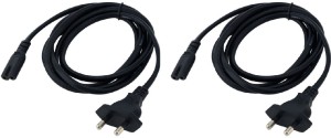 Tuscan Prong Power Cord 2 pin for Radio, Transistor, Consoles, Boombox(2 pcs) 1.8 m Power Cord(Compatible with TV , Speaker , LED ,, Laptop Adaptor, Black, Pack of: 2)