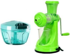 VENTORA juicer,chopper Combo of manual Hand Juice and vegetable Handy chopper Green Kitchen Tool Set