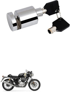 Qiisx Heavy Duty Disc Brake Lock Anti Theft Stainless Steel 7mm Pin Wheel Locking Security Lock for Bike and Motorcycle Chrome Royal Enfield Continental GT 650 Disk RoundX 1392 Disc Lock Price in Indi...