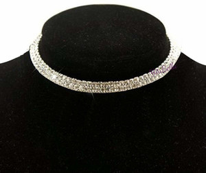 SIA JEWELS Diamond Statement Silver Choker Necklace for Women