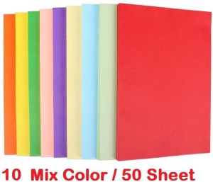 OFIXO Colour Paper 100 Craft Paper For Art And Craft, Chart  Paper Assorted Color Sheet NO A4 80 gsm Craft paper - Craft paper
