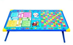 Demya king of steel Best for Your Children Love Kids Wooden Ludo Snakes and Ladders Printed Foldable Study Table Finish Quality Metal Study Table