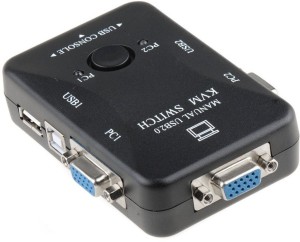 Dhriyag 2 Port Manual USB KVM Switch Media Streaming Device(Black)