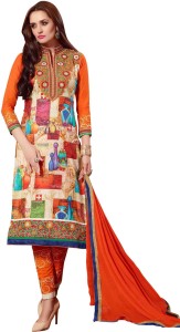 SAARA Cotton Blend Printed Salwar Suit Material