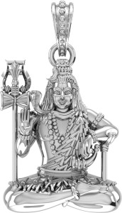 Akshat Sapphire Sterling Silver (92.5% purity) God Shiva Pendant for Men & Women Pure Silver Lord Shiv Locket for Good Health & Wealth Sterling Silver Pendant