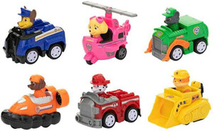 The Simplifiers Paw Patrol Dogs Racer Pups Figure Set of 6 Pieces
