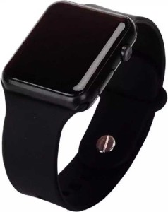 black digital rectangular led watch
