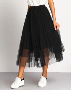 Black net flared skirt clearance
