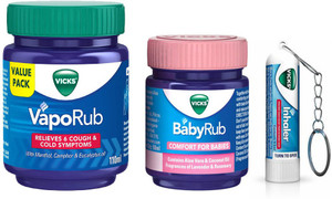 VICKS VapoRub RELIEVES 6 COLD SYMPTOMS 110ml BabyRub COMFORT FOR