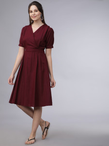 Maroon color one piece dress discount