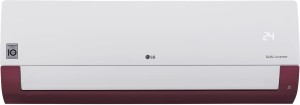 LG 1.5 Ton 3 Star Split Dual Inverter AC  - White, Maroon(KS-Q18WNXD, Copper Condenser)