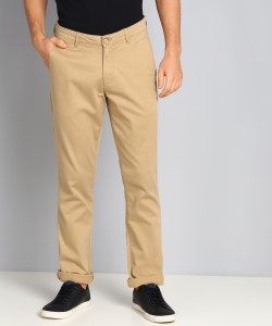 Buy Beige Linen  Polyester Slim Semiformal Trousers online  Looksgudin