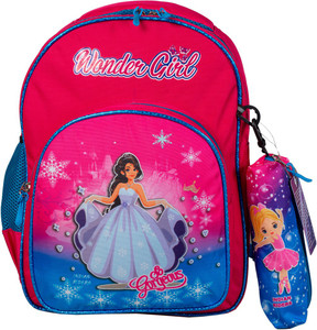 Flipkart Indian Riders Barbie wonder girl School Kids Bag 16 Inches Queen Pink School Bag Waterproof School Bag Pink 20 L Waterproof