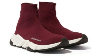 Maroon balenciaga top speed trainers