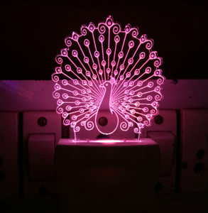 UKANI 3D Illusion LED Light Night Lights for 7 Colors Led Changing Lighting Bedroom Decoration Decorative Lighting Gifts for Boys Girls Kids Baby Friends NEW LATEST PEACOCK MOST TRENDING DESIGN Night ...