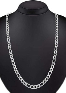 umravatiya Stainless Steel Silver Chain For Men Boys Silver Plated