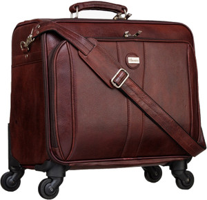 Leather sales overnighter trolley