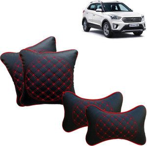 Rhtdm Black Red Leatherite Car Pillow Cushion for Hyundai Price