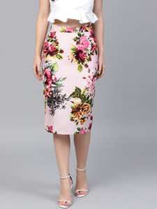 SASSAFRAS Floral Print Women Pencil White Pink Black Skirt Buy SASSAFRAS Floral Print Women Pencil White Pink Black Skirt Online at Best Prices in India Flipkart