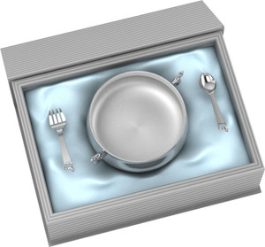 Silver plate and spoon for baby hotsell