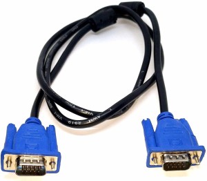 Fexy Male to Male VGA Cable 1 Meter, Support PC/Monitor/LCD/LED, Plasma, Projector, TFT 1.5 m VGA Cable(Compatible with All monitor, Blue, Black, One Cable)