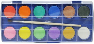 R H lifestyle 12 Multi Watercolors Paint box with Artist  Paint Water Brush Painting Kit for Beginners Stationery Supplies 