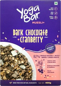 Yogabar Dark Chocolate + Cranberry Muesli Plus Box Price in India