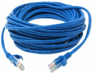 TECHGLOW 20 Meters CAT 6 Ethernet Cable Lan Network CAT6 Internet Modem RJ45 Patch Cord 20 m LAN Cable 20 m LAN Cable(Compatible with internet, Blue)