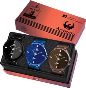 ARMADO 5702 COMBO OF 3 MULTICOLOR Analog Watch For Men Buy